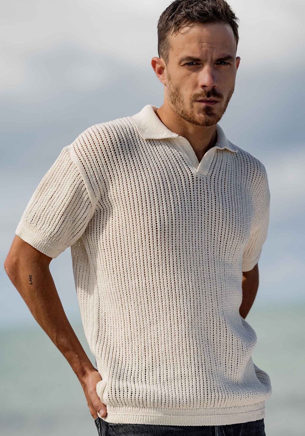 pull “PAS A PAS” écru naturel - Coton recyclé