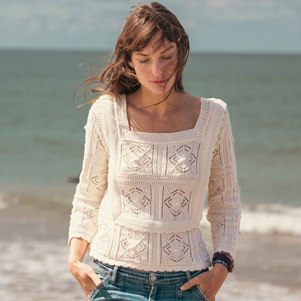 pull “VINTAGE” écru naturel - Coton recyclé
