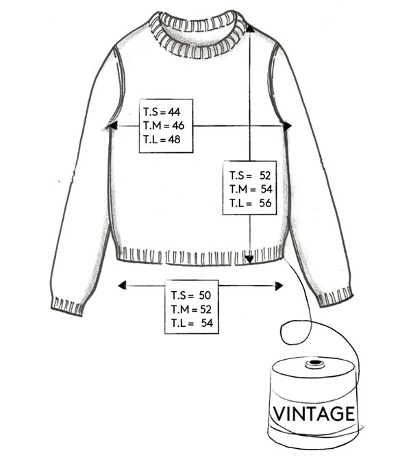 Correspondance de tailles du pull VINTAGE
