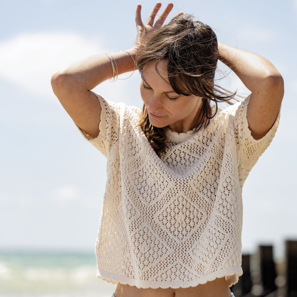 pull “ESCAPADE” écru naturel - Coton recyclé