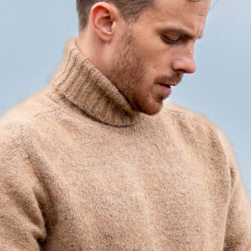 jumper "BEPOP" mottled camel - Recycled alpaca/cotton