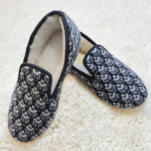 charentaise femme “CHILL” bleu - Laine recyclée