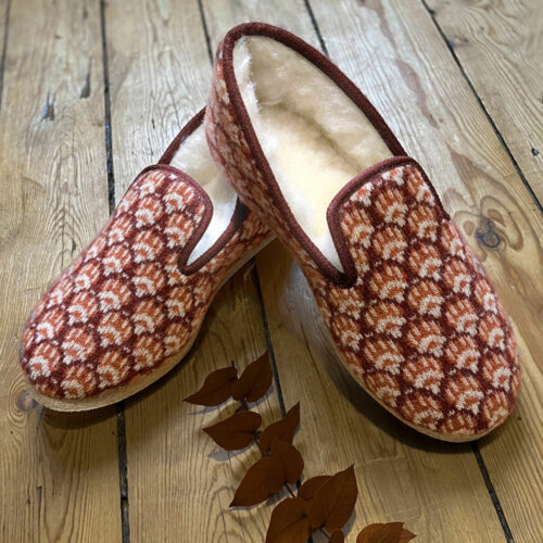 charentaise femme “CHILL” rose/bordeaux - Laine recyclée
